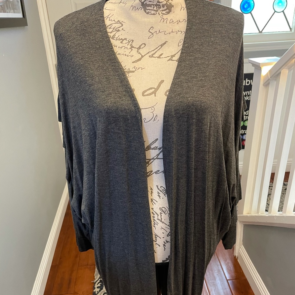 NWT grey soft cozy ruffle sweater